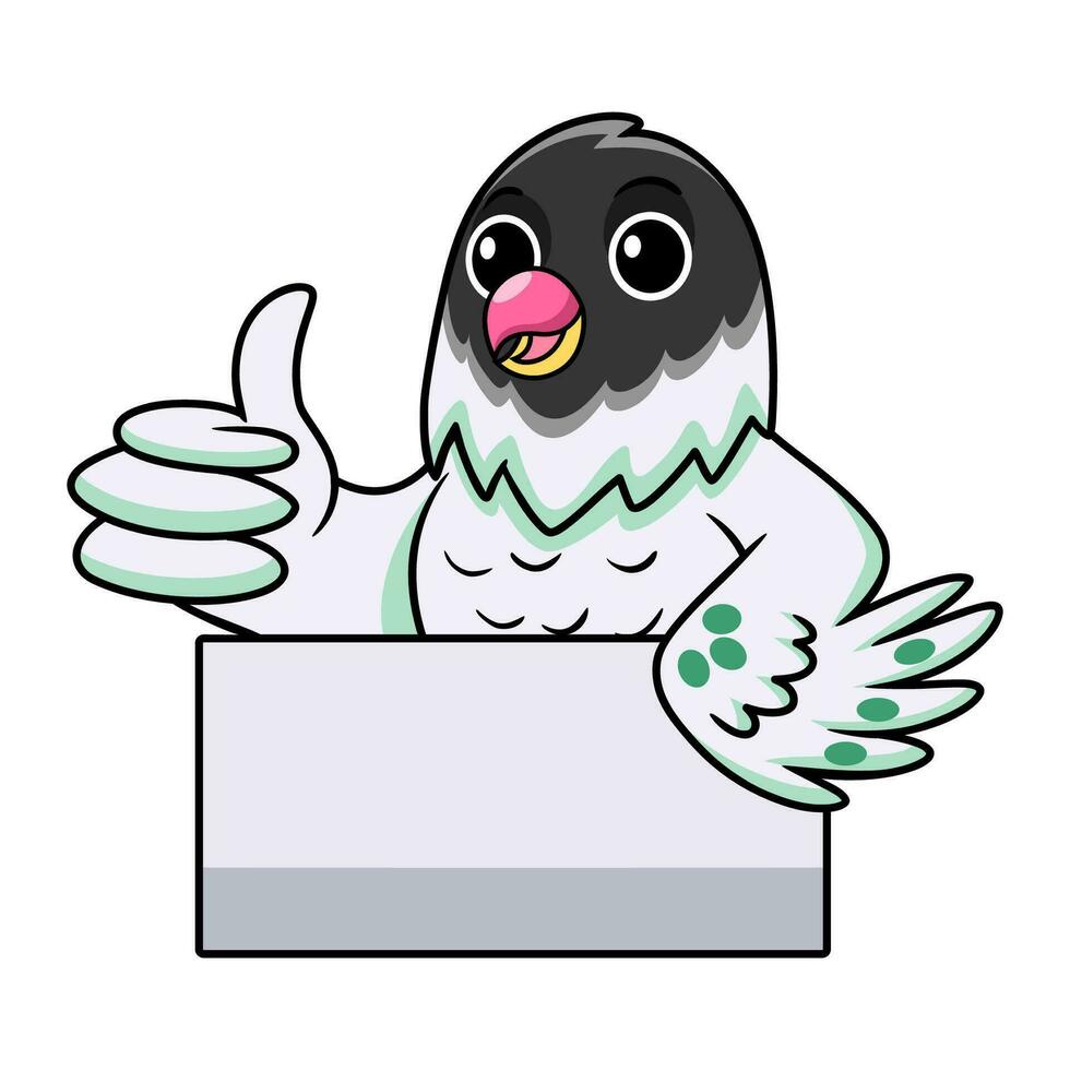 Cute agapornis malta lovebird cartoon giving thumb up vector
