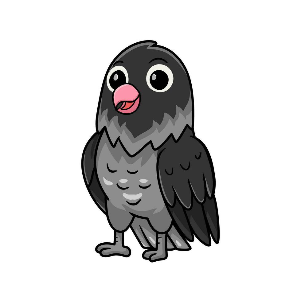 Cute mauve gray masked lovebird cartoon vector