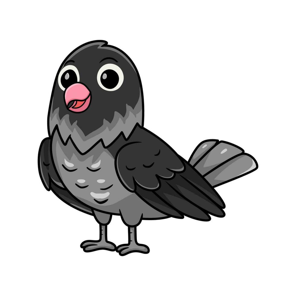 Cute mauve gray masked lovebird cartoon vector