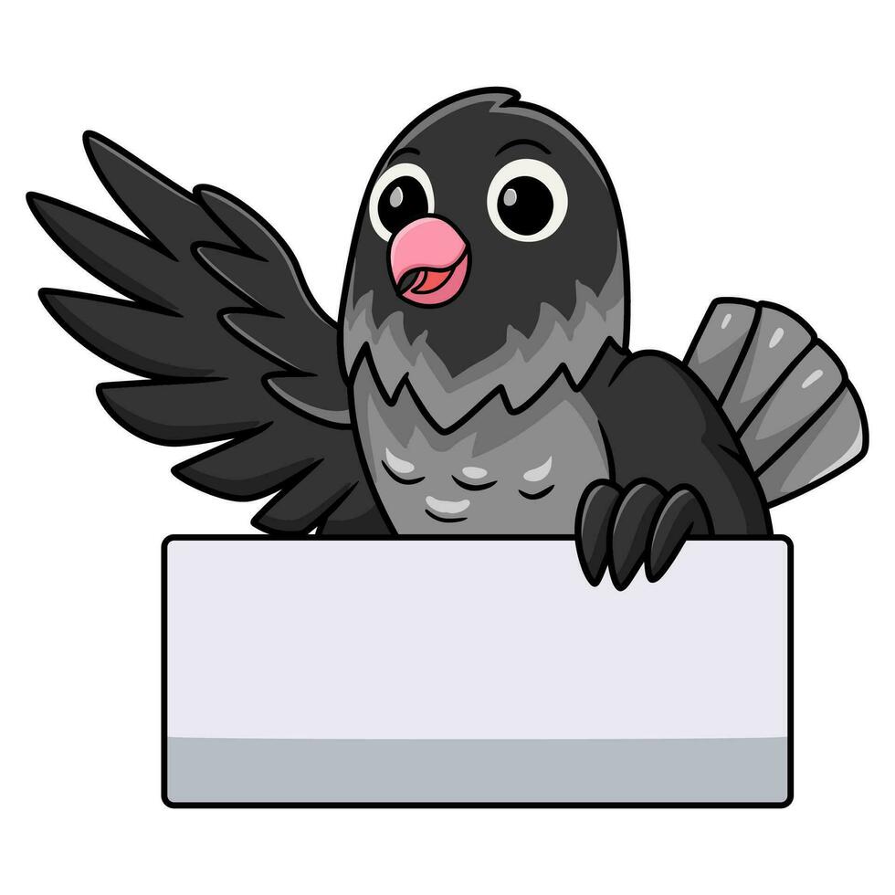 Cute mauve gray masked lovebird cartoon waving hand vector