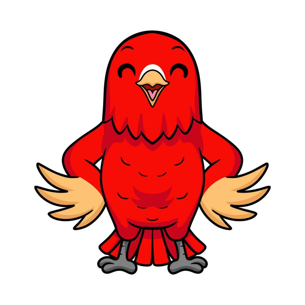 Cute red suffusion lovebird cartoon vector