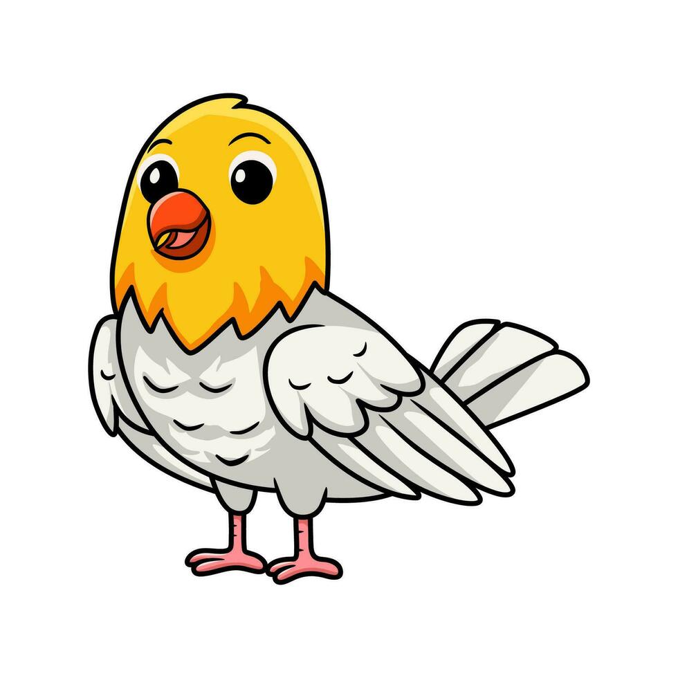 Cute opaline pale fallow lovebird cartoon vector