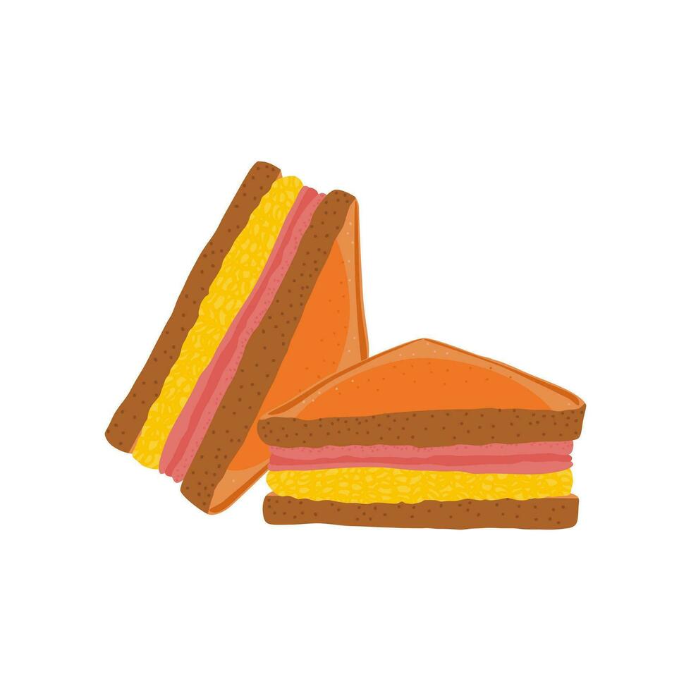 Ham and Egg Sandwich. illustration vector