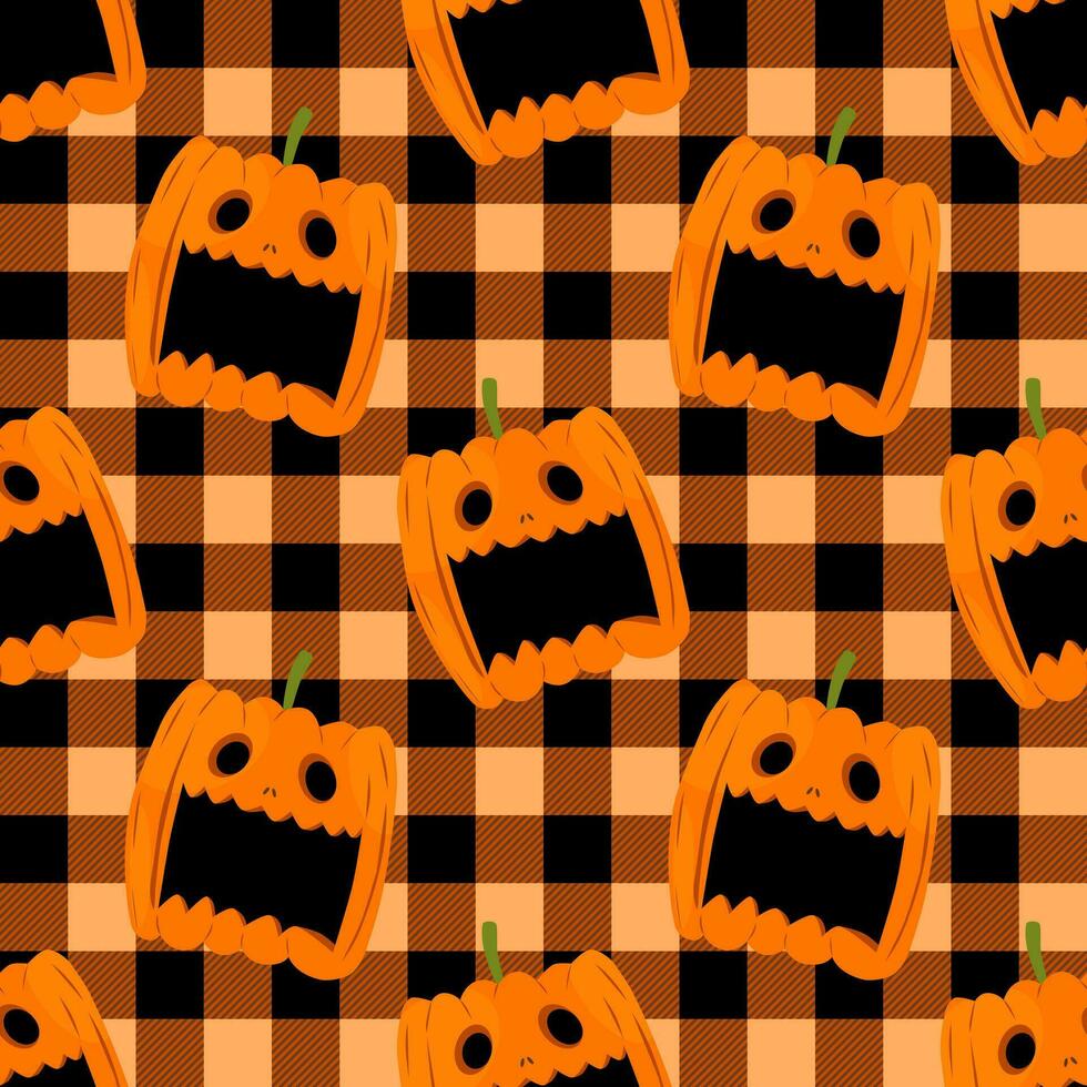 Seamless background with Halloween. Plaid background for decoration