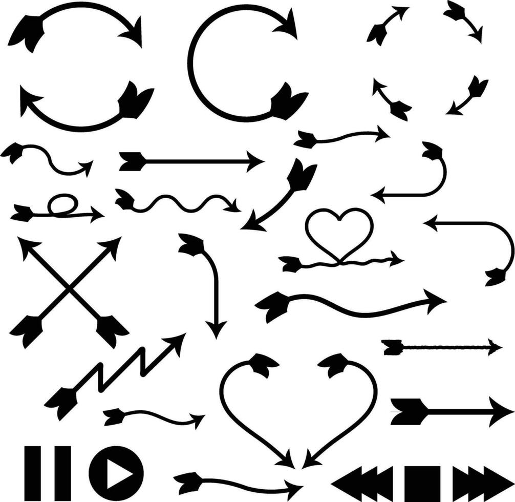 Arrow icon set. Vector illustration, flat design,directional arrow sign or icons set design