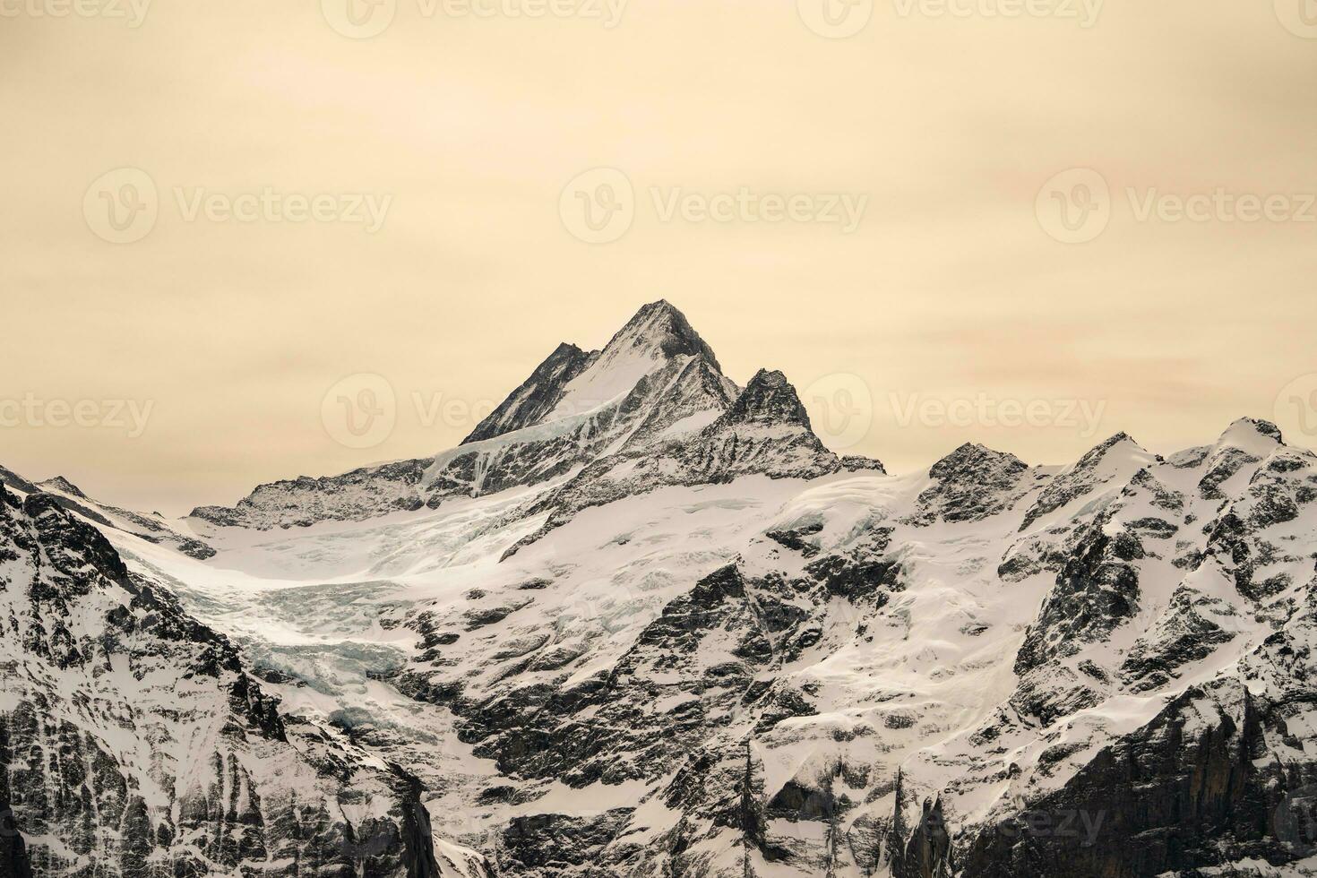 First mountain in Grindelwald with Alpine views Switzerland. photo