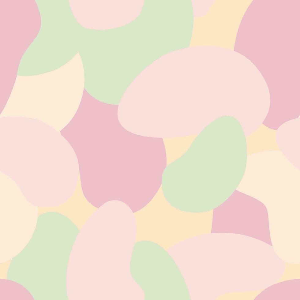 Vector illustration of seamless pattern of minimalist camouflage ornament drawn with pastel colors