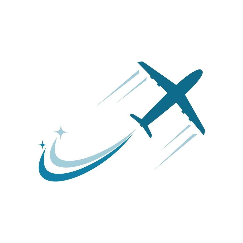 avión Más rápido icono logo vector de Rápido y entrega ilustración