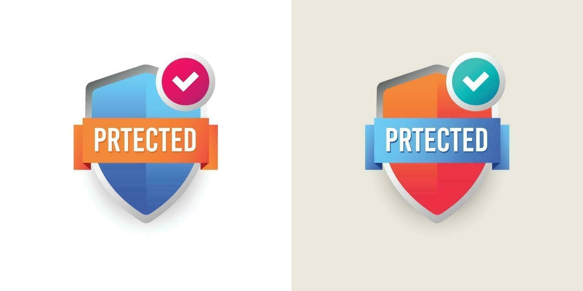 Protected logo design template vector
