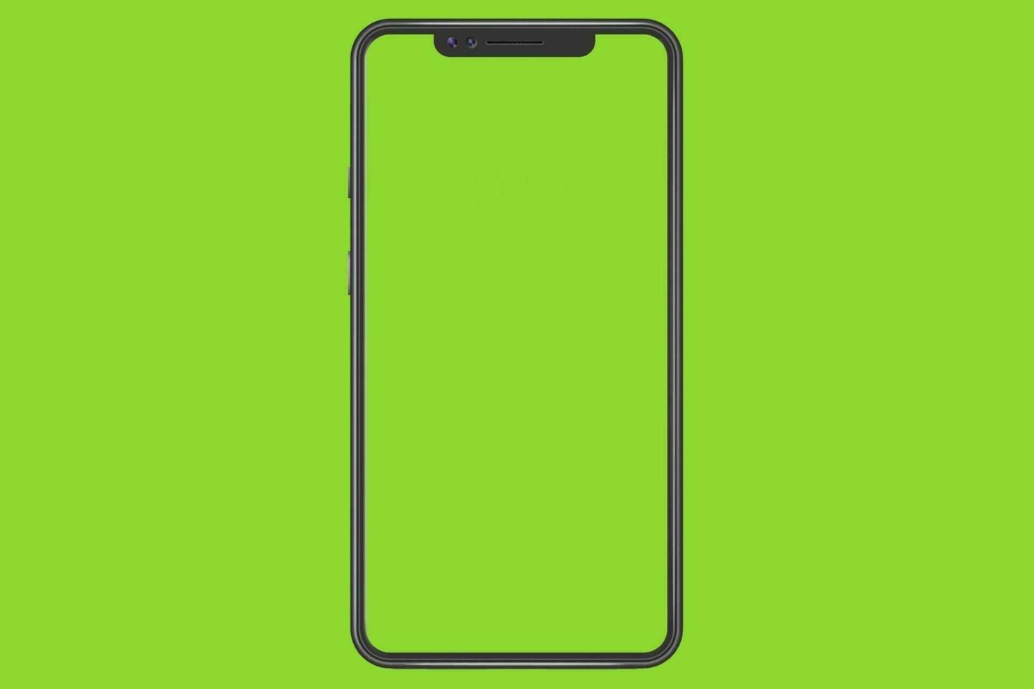 Mobile design on Green Screen Background. vector