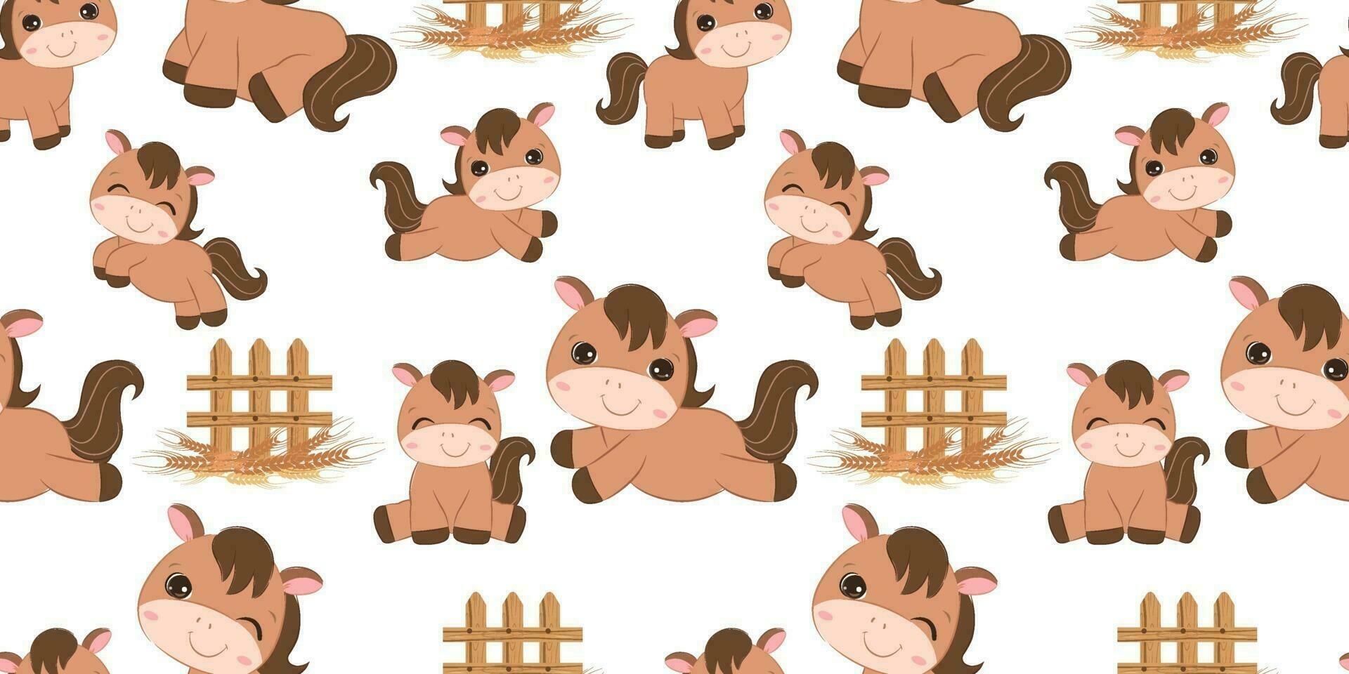 pony seamless pattern perfect for wallpaper, backgrounds, invitations, packaging design projects vector