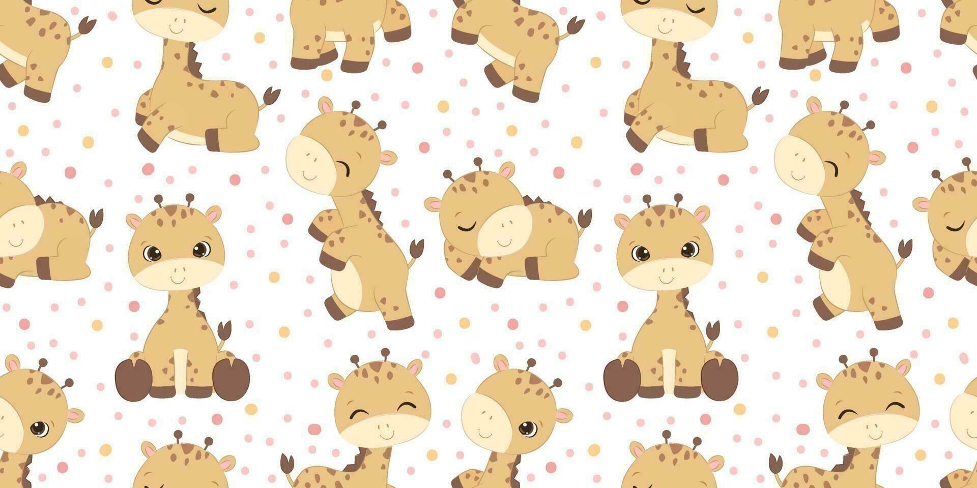 giraffe seamless pattern perfect for wallpaper, backgrounds, invitations, packaging design projects vector