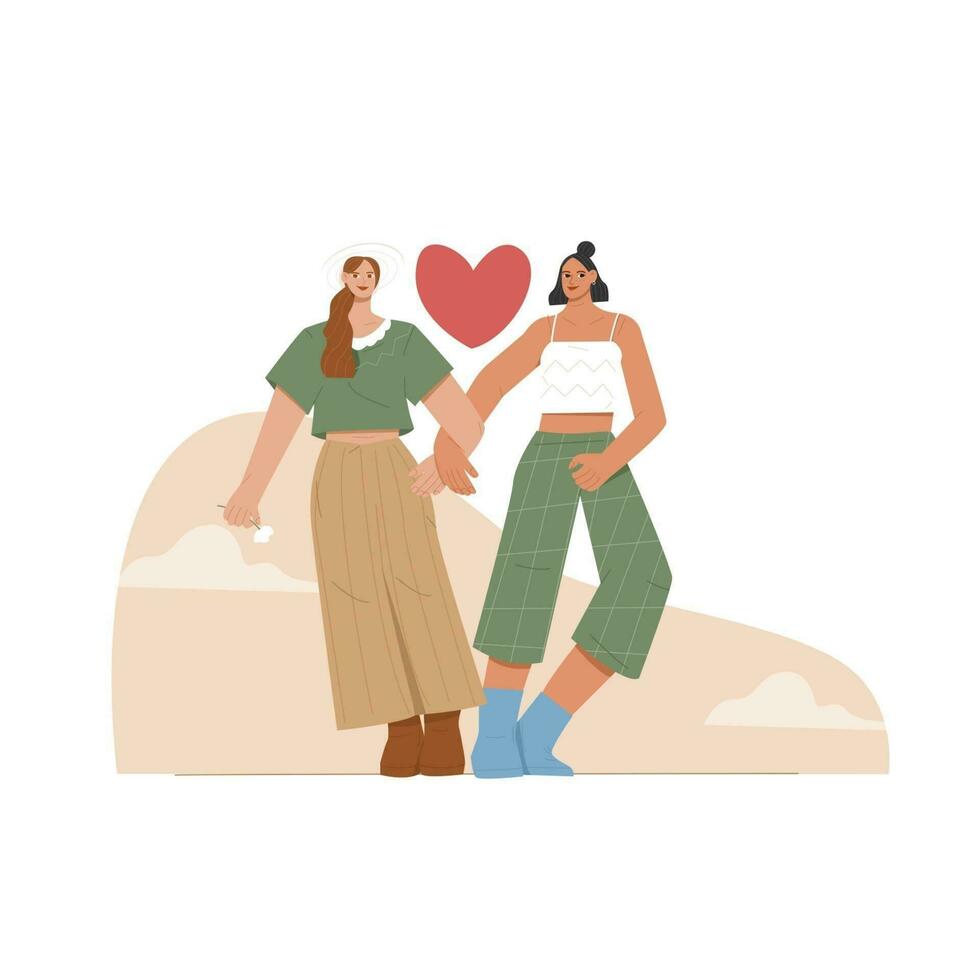 Best Girl Friend Vector Illustration