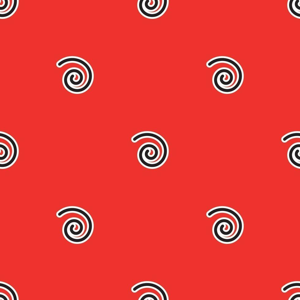 Abstract pattern with spiral lines on red background vector