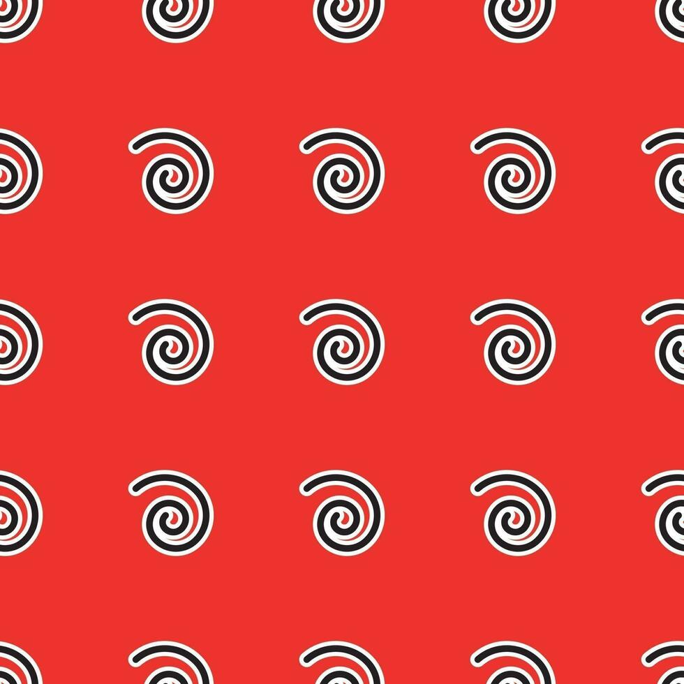 Abstract pattern with spiral lines on red background vector