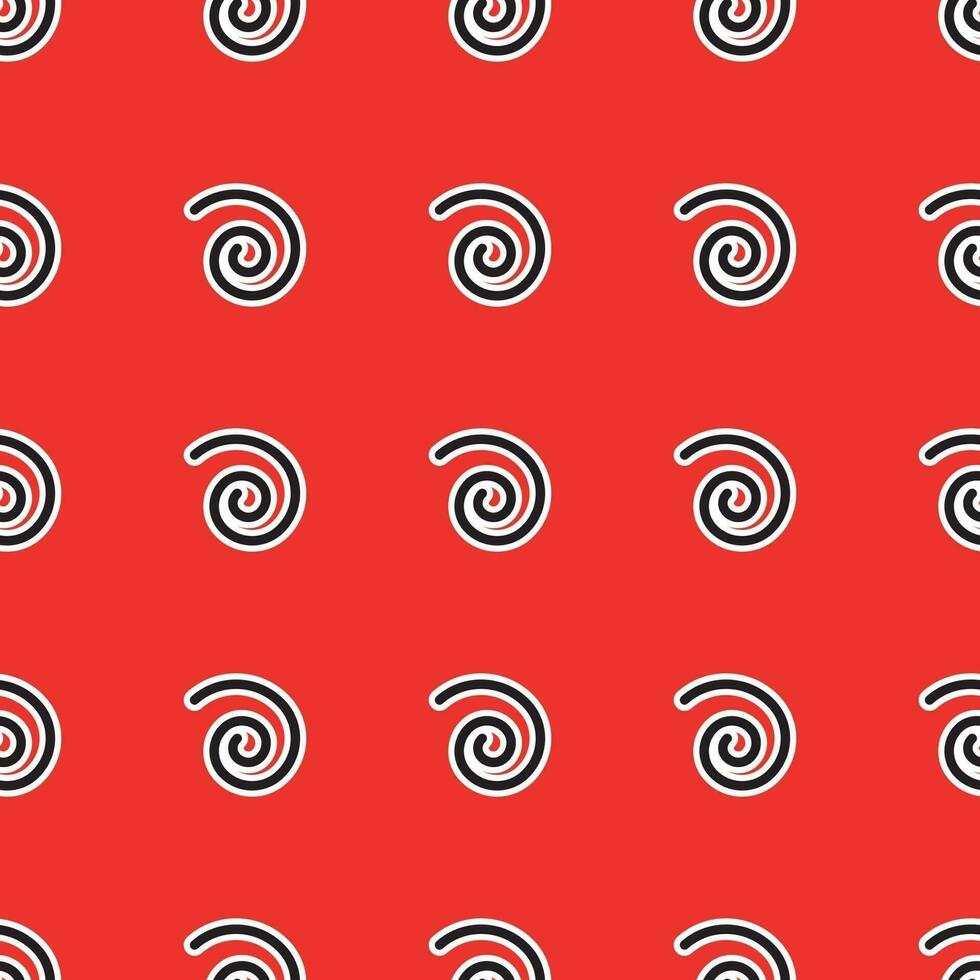 Abstract pattern with spiral lines on red background vector