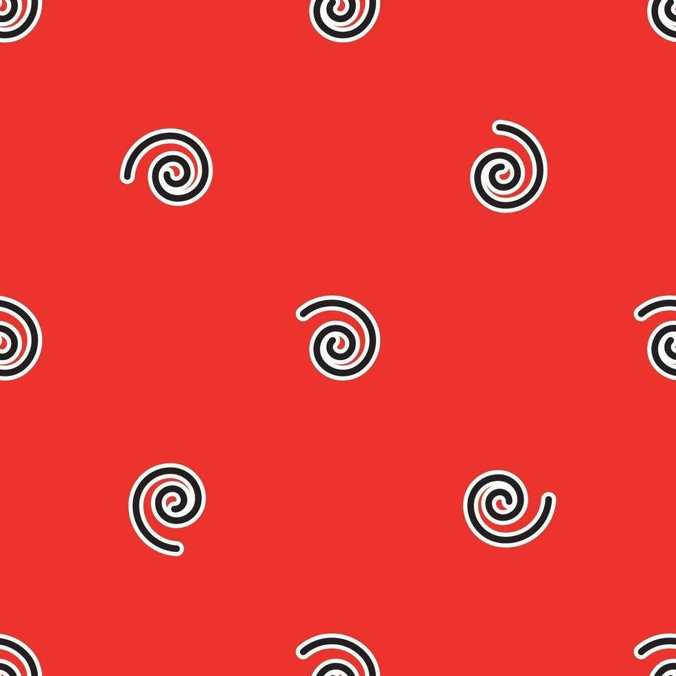 Abstract pattern with spiral lines on red background vector