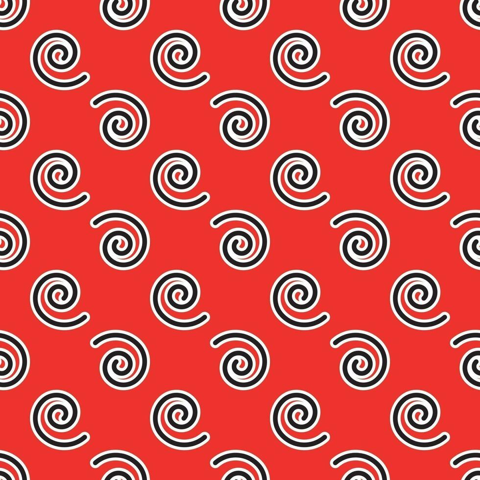 Abstract pattern with spiral lines on red background vector