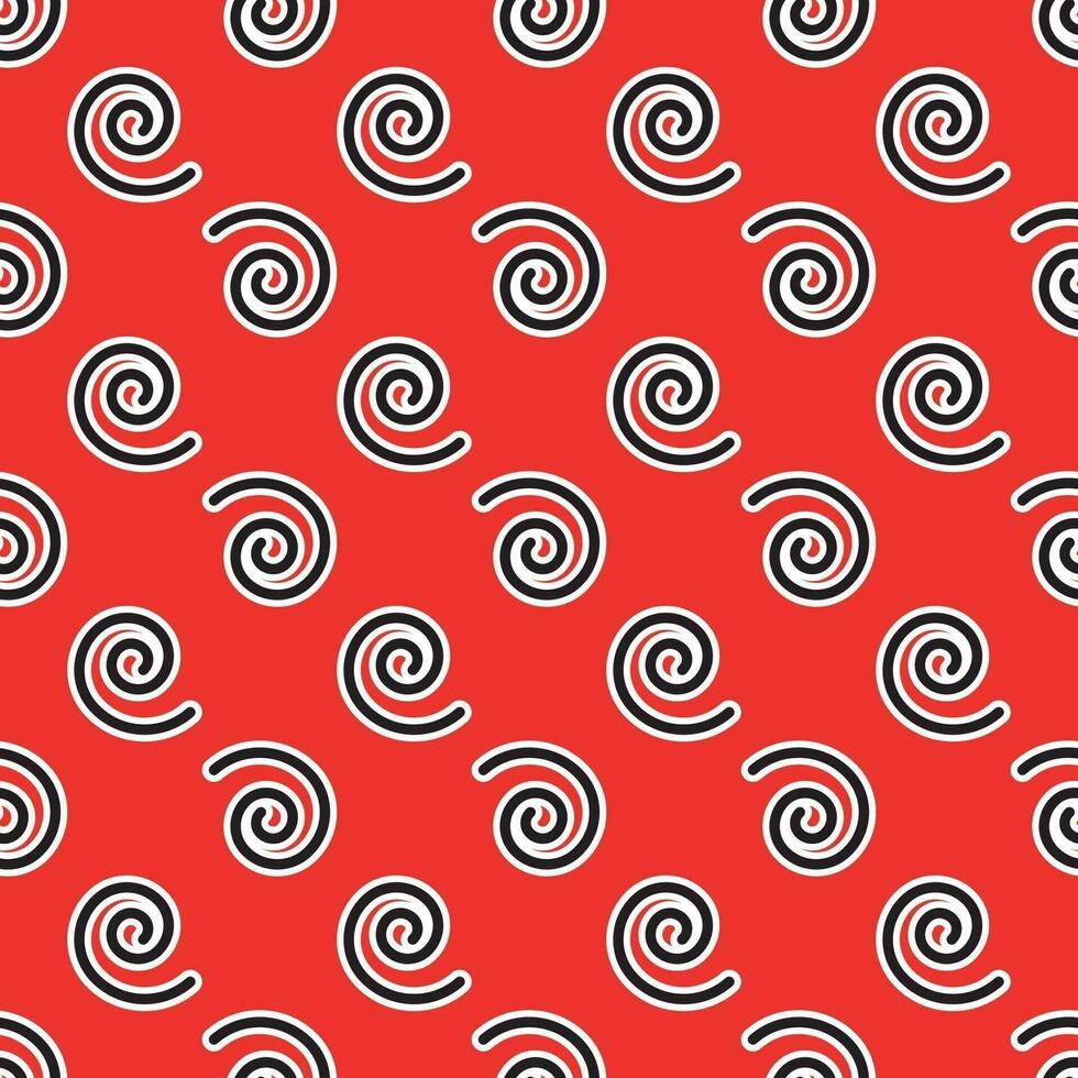 Abstract pattern with spiral lines on red background vector