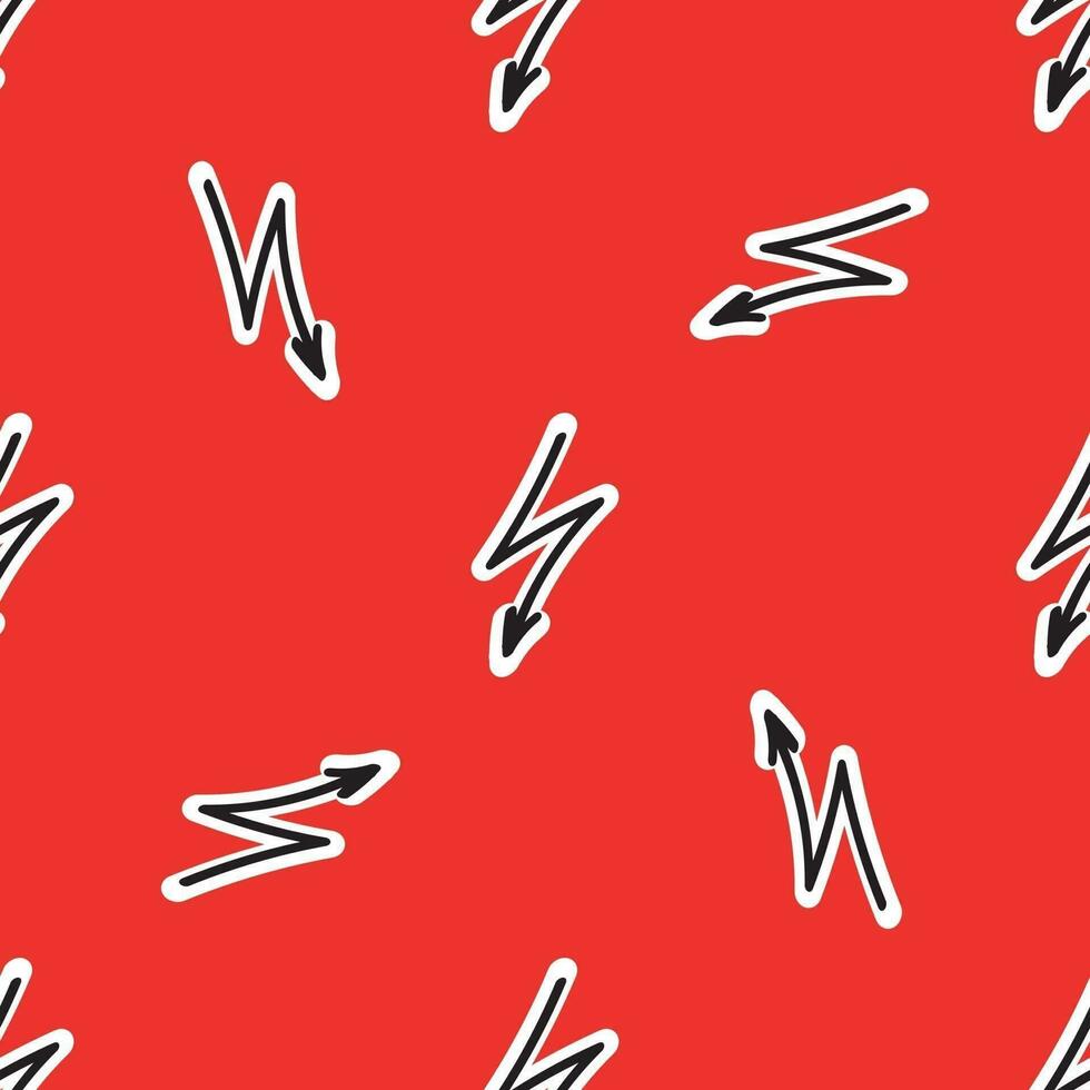Seamless pattern with Lightning on a red backdrop vector