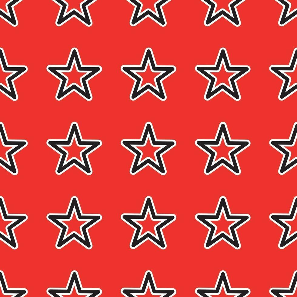 Star pattern on red background vector