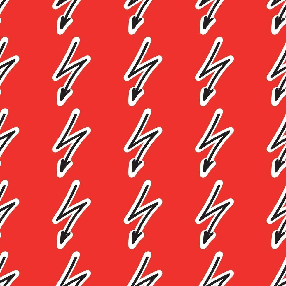 Seamless pattern with Lightning on a red backdrop vector