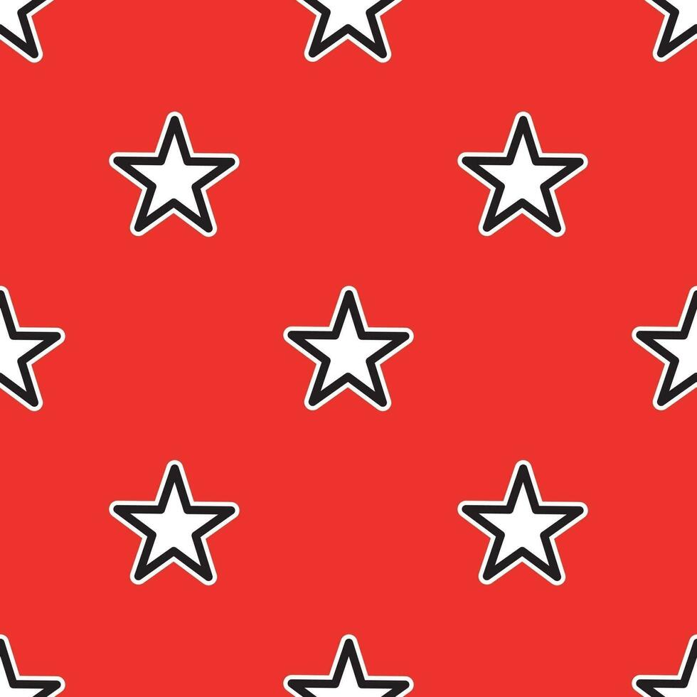 Star pattern on red background vector