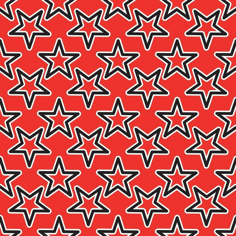 Star pattern on red background vector