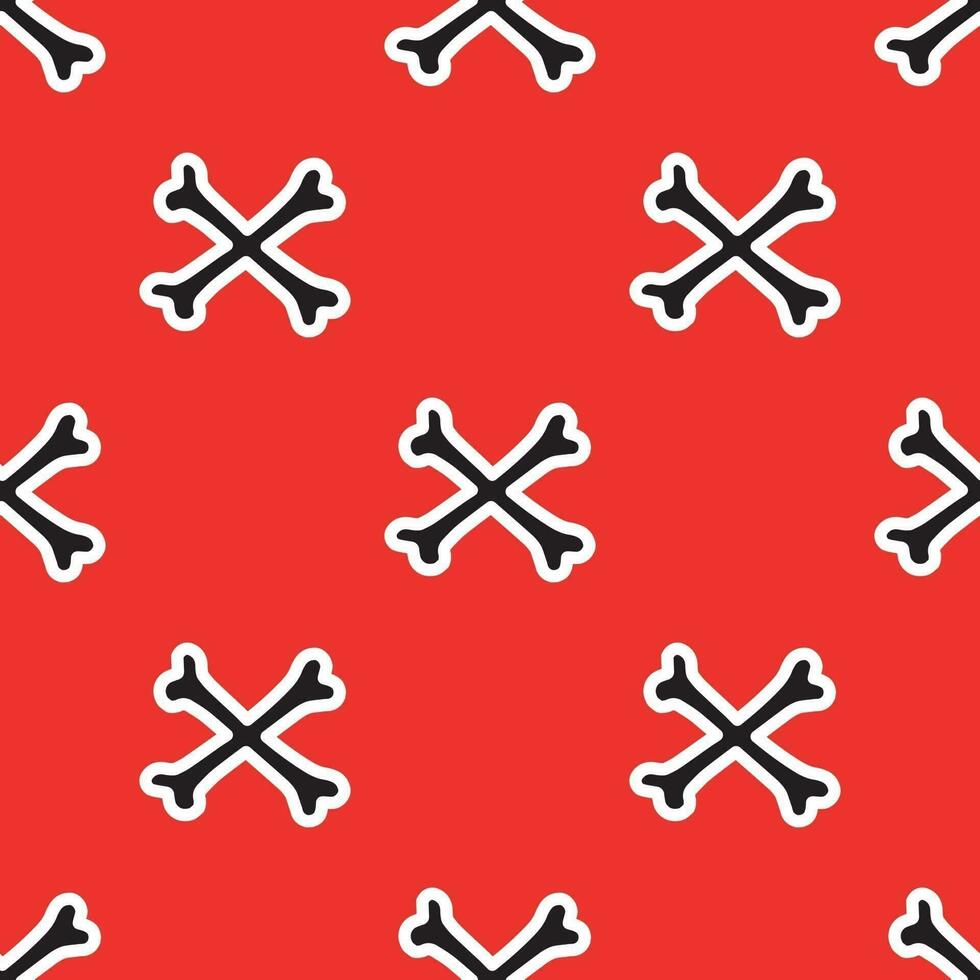 Seamless pattern with bones on a red background. vector