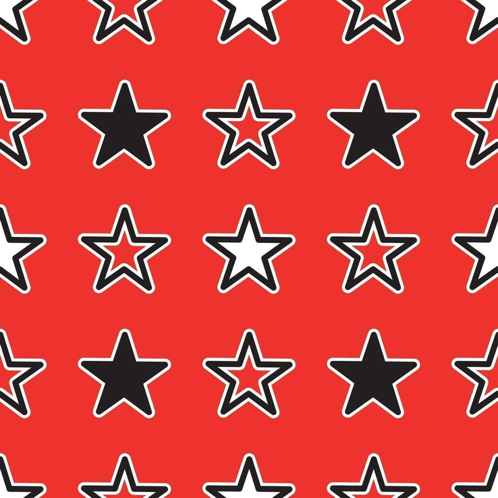 Star pattern on red background vector