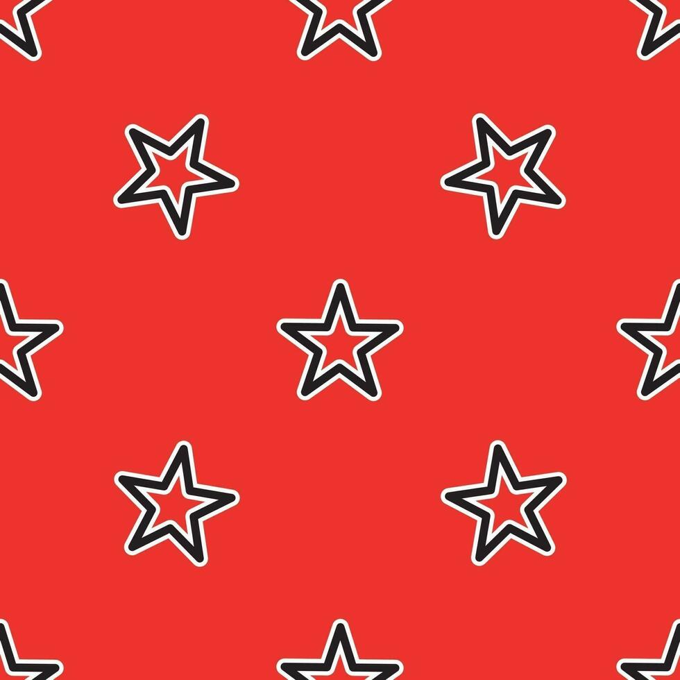 Star pattern on red background vector