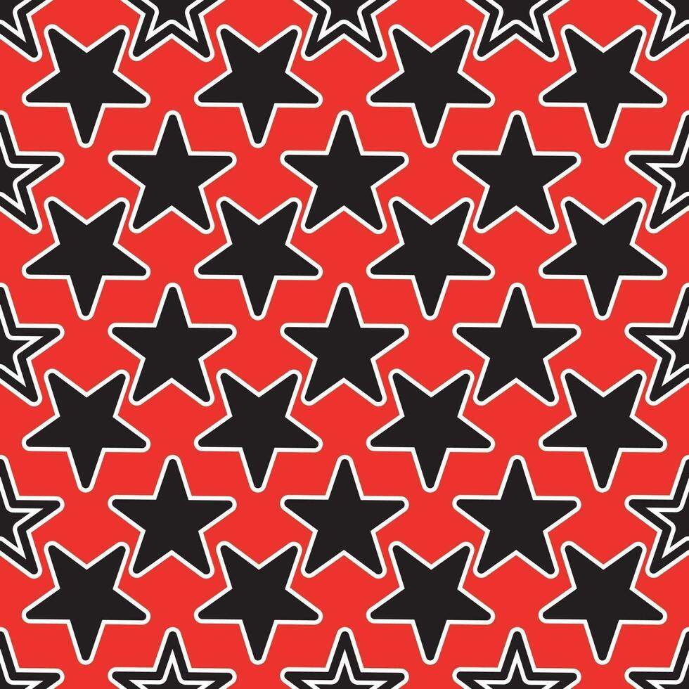 Star pattern on red background vector