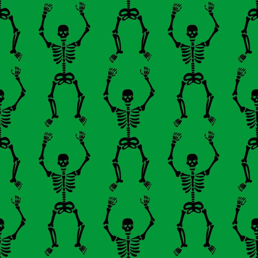 Halloween seamless pattern with skeletons vector