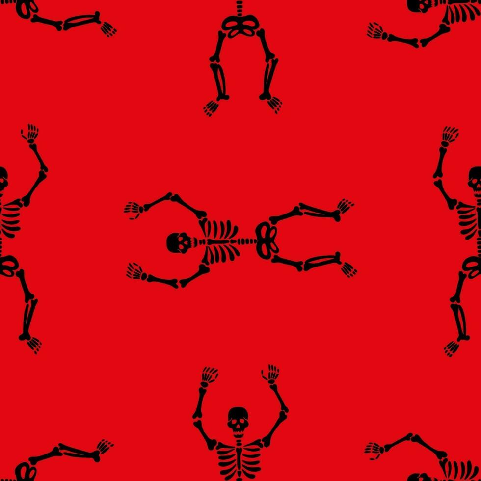 pattern with skeletons vector illustration