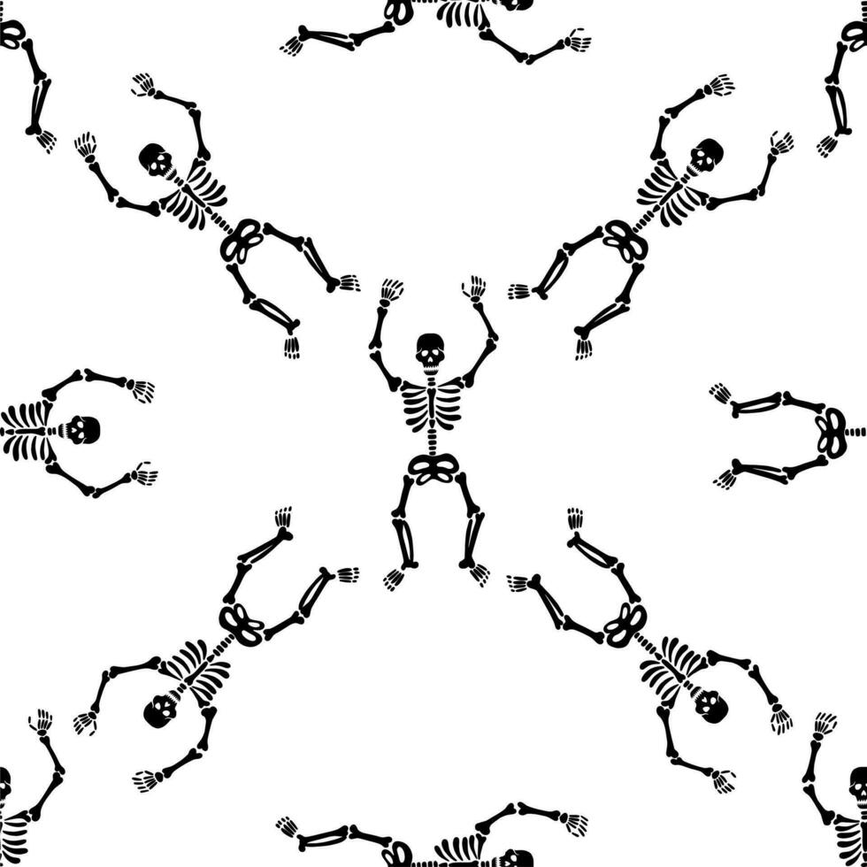pattern with skeletons vector