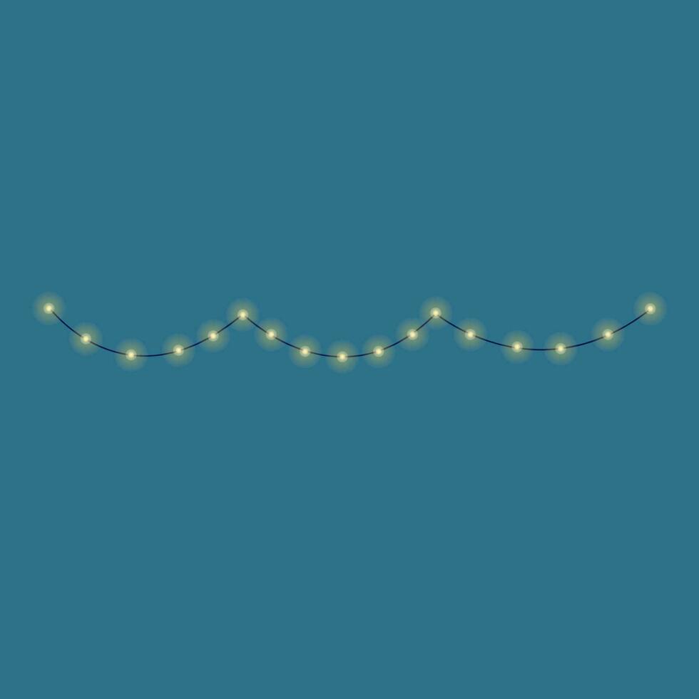 String of garlands on a blue background. Vector object.