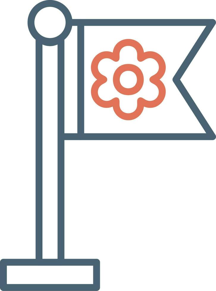 Sakura Flag Vector Icon
