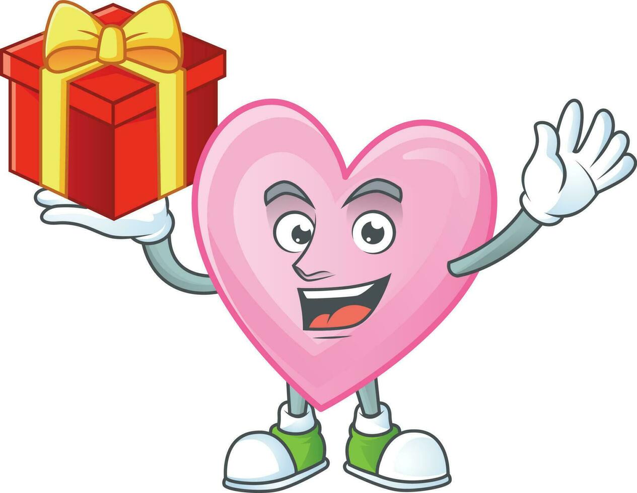 Pink love cartoon character style vector