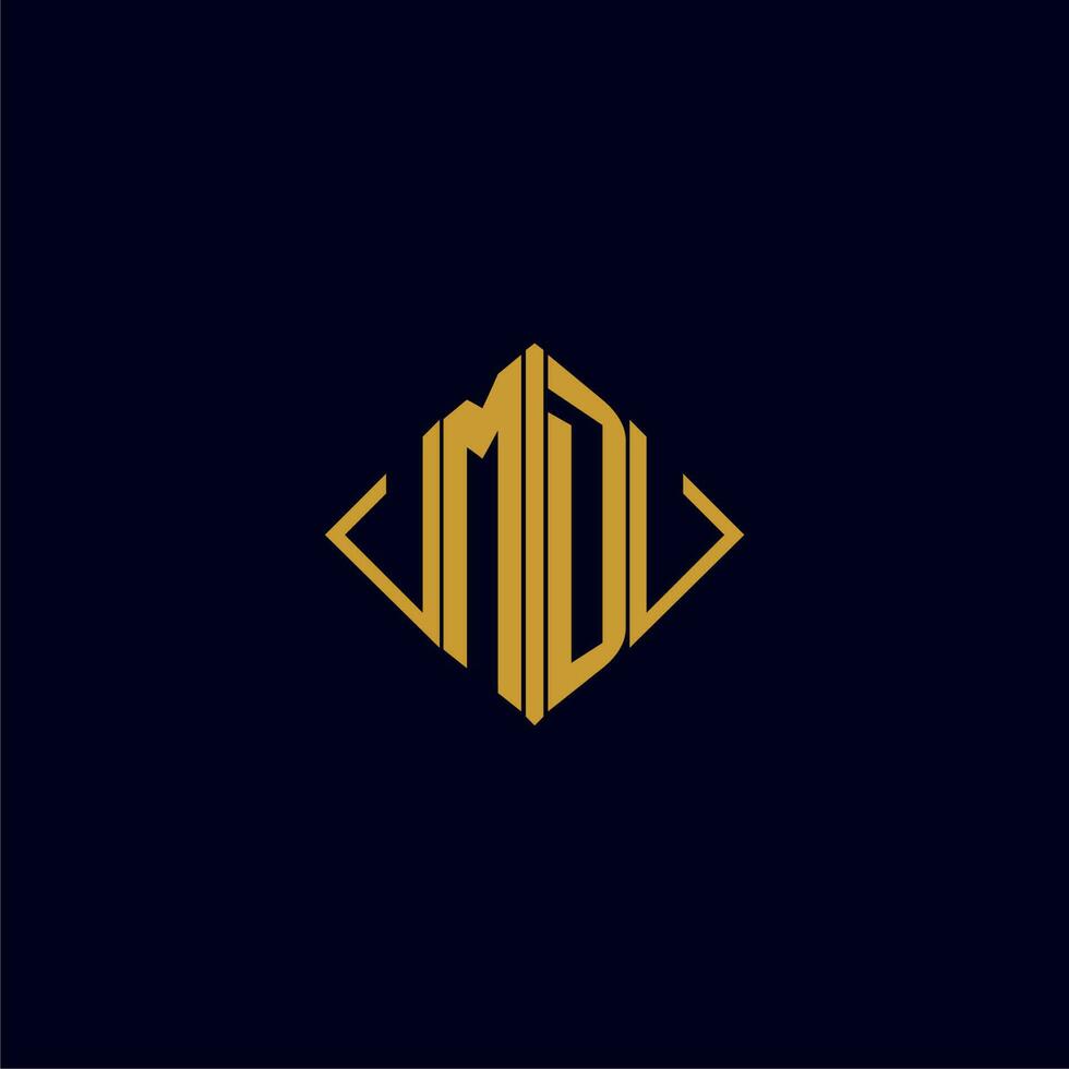 MD initial monogram square logo design ideas vector
