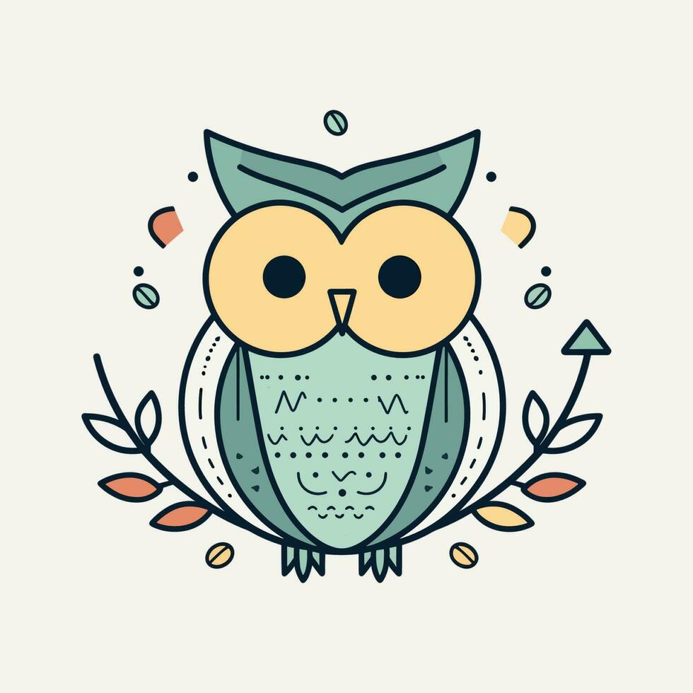 Cute owl illustration is charming and delightful, perfect for designs that are whimsical and endearing. vector