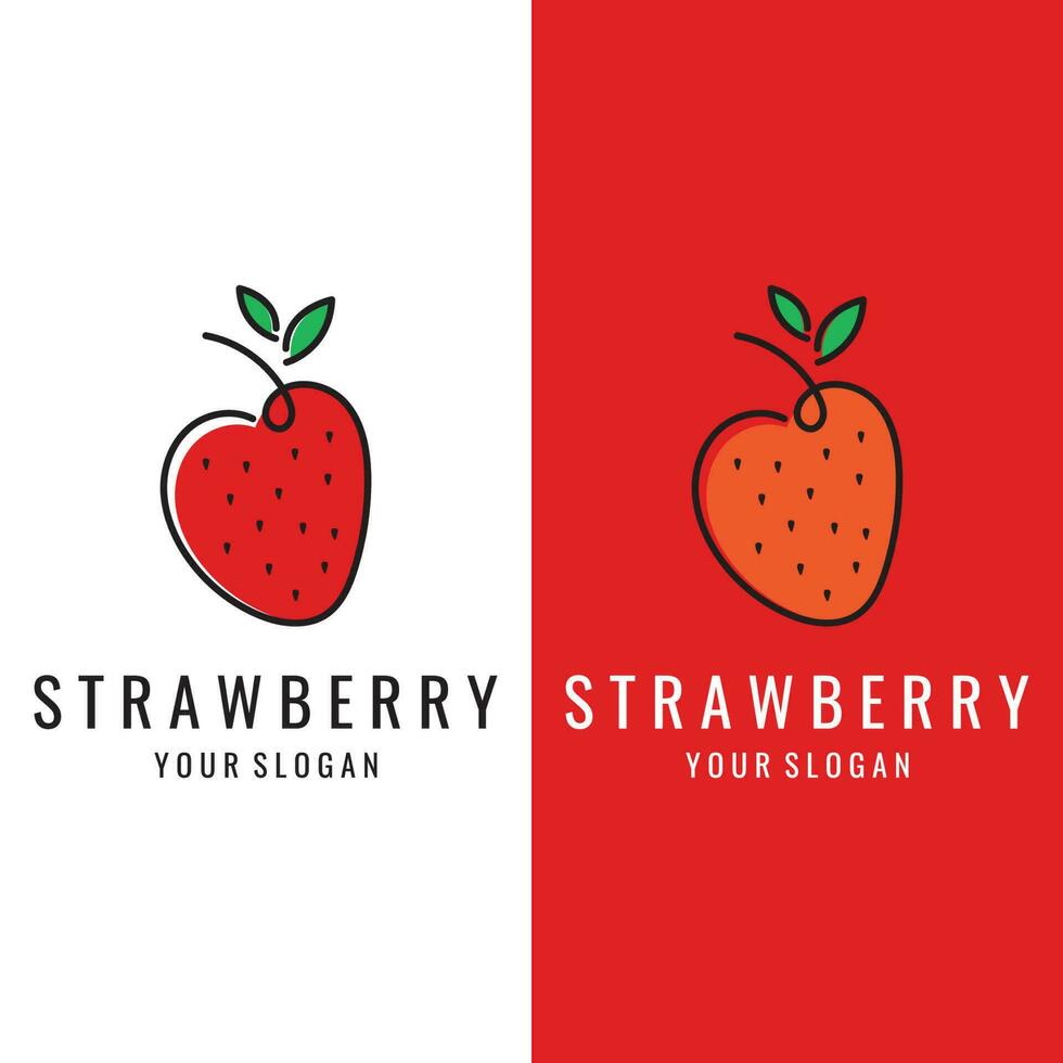 Fresh Strawberry Fruit Logo Template vector