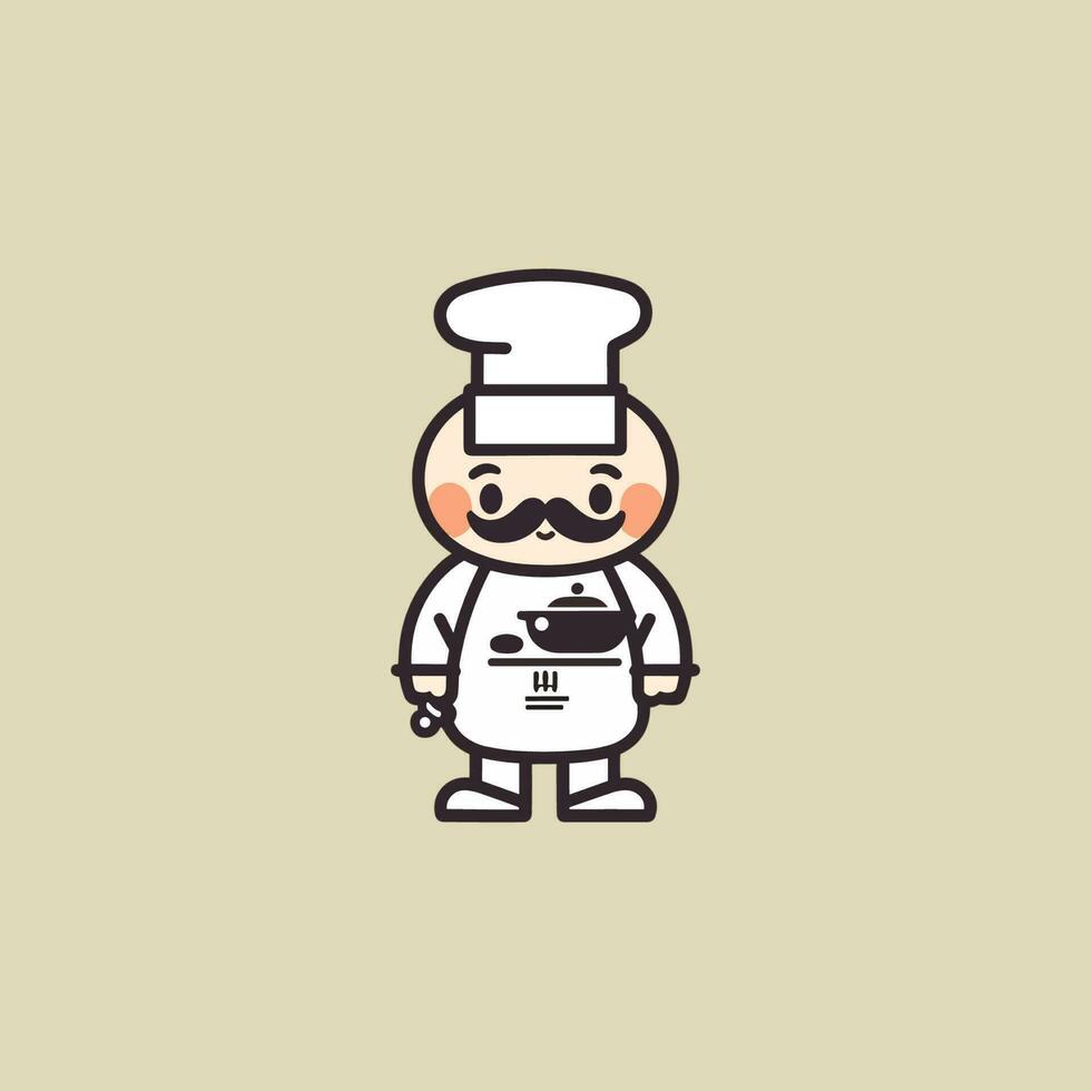 mascot chef logo design is friendly and inviting, perfect for brands that want to showcase their culinary expertise and hospitality vector