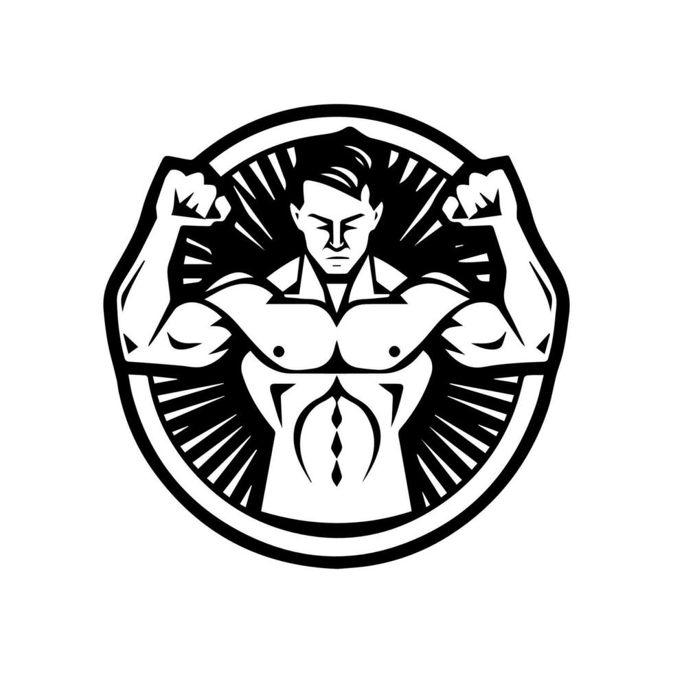 Get fit in style with our dynamic gym fitness logo design. This athletic illustration is perfect for sports and fitness-related brands. vector