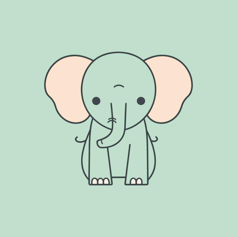 This cute kawaii elephant illustration is perfect for any project that needs an adorable touch. vector