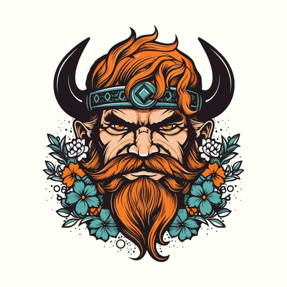 Unleash your inner warrior with a fierce Viking logo design illustration vector