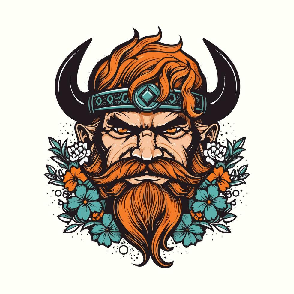 Unleash your inner warrior with a fierce Viking logo design illustration vector