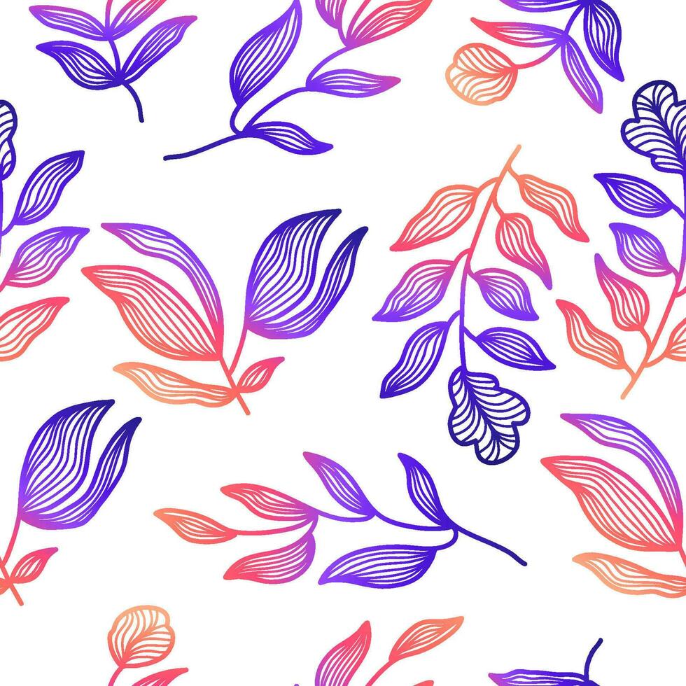 Exotic Seamless Floral Pattern with Colorful Gradient Style. Flower Motif. Suitable for Wallpaper, Wrapping Paper, Background, Fabric, Textile, Apparel, and Card Design vector