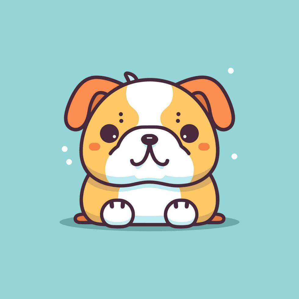A charming kawaii dog illustration, perfect for adding a touch of cuteness to any project. vector