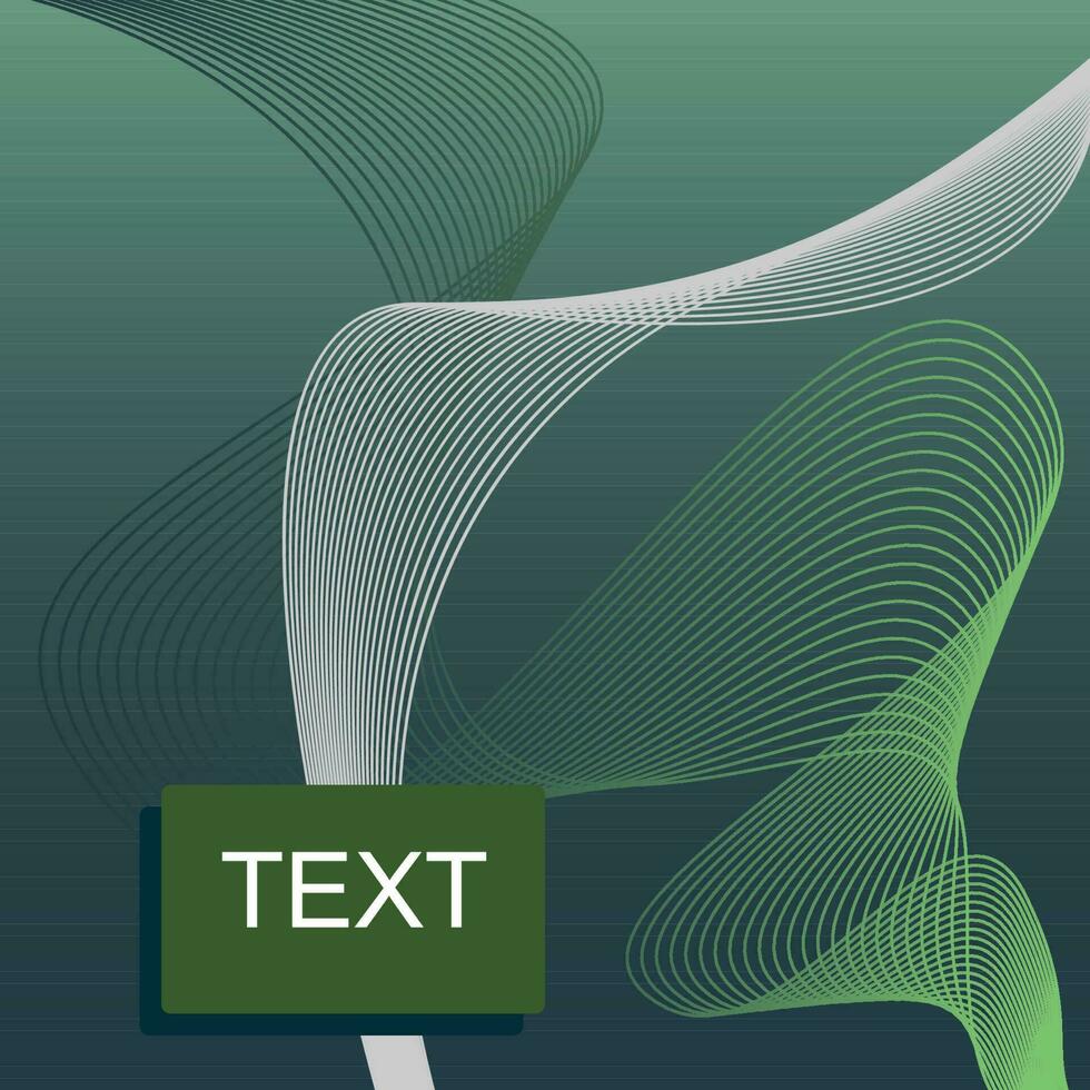 Green abstract wave. Vector background illustration with text. EPS10.