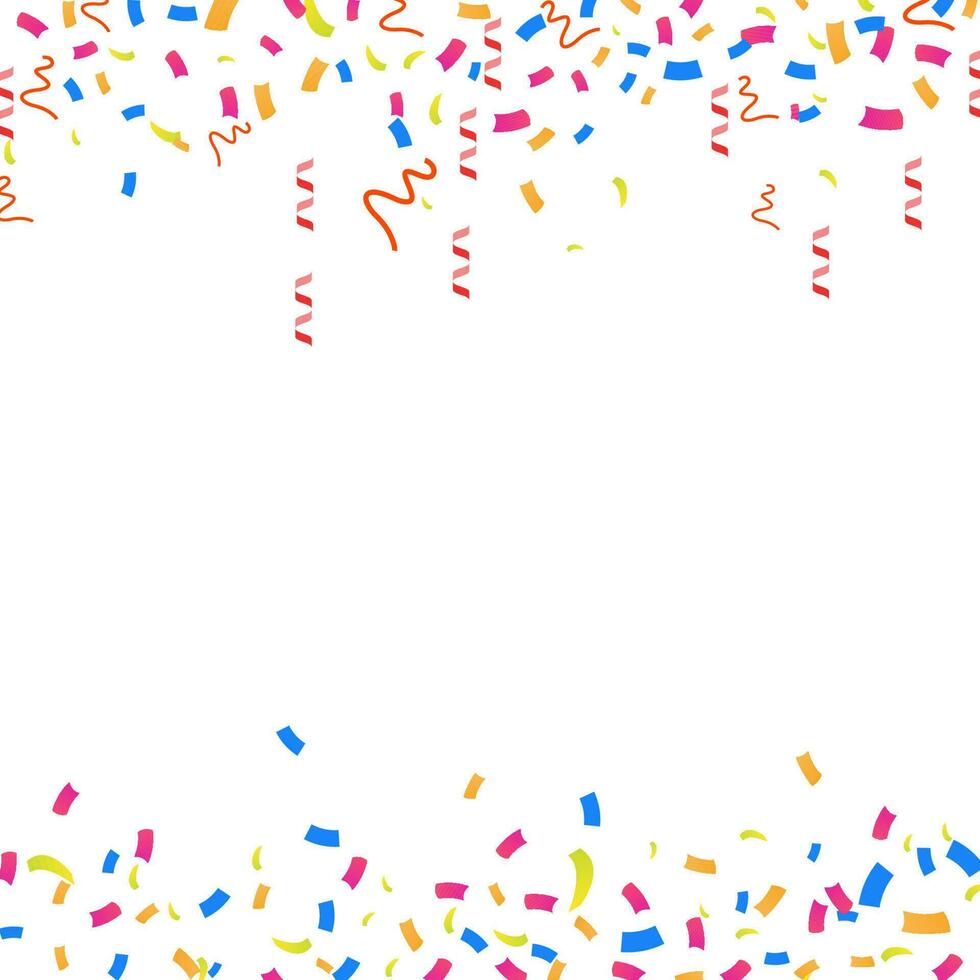 Party celebration background with confetti. Vector illustration.